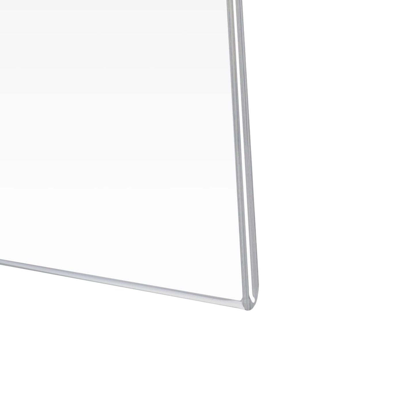 PecMuikee Acrylic Sign Holder 8.5x11 Horizontal, Wall Mount Acrylic Sign Holder and Plastic Paper Display Ad Frame bonus with 3M Tape and Mounting Screws for Restaurants, Office, Market, Store, 6 Pcs
