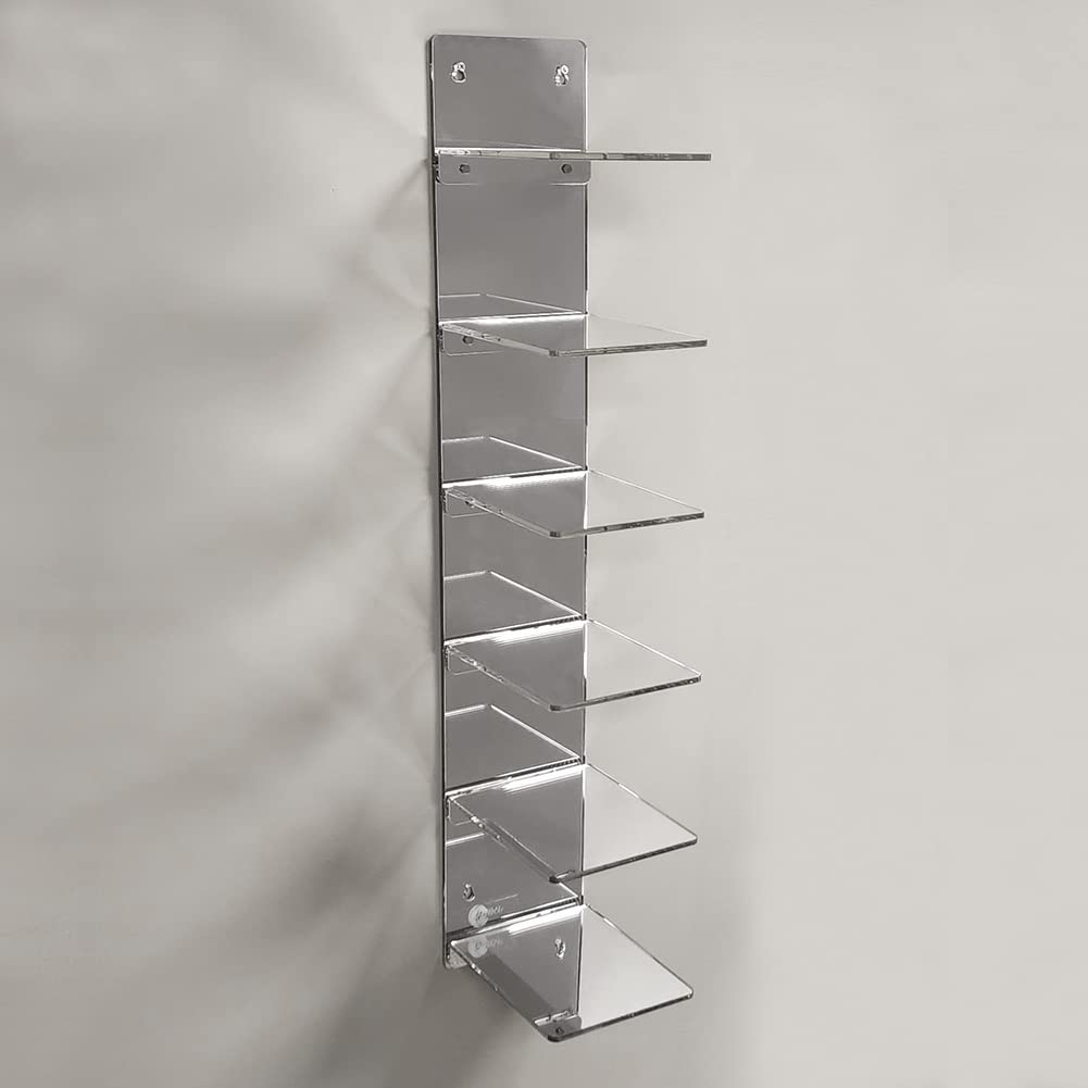 OnDisplay Luxe Acrylic Hat Rack Display - Wall Mounted Baseball Cap Organizer - Multi Shelf Wall Display for Hats (Mirror)