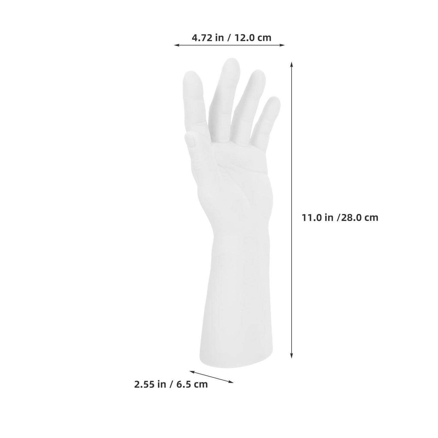 Uonlytech White Vinyl Male Hand Jewelry Display Stand Realistic Proportion Design, Lightweight and Versatile Display Solution for Bracelets, Rings, Necklaces, and Gloves in Jewelry Stores