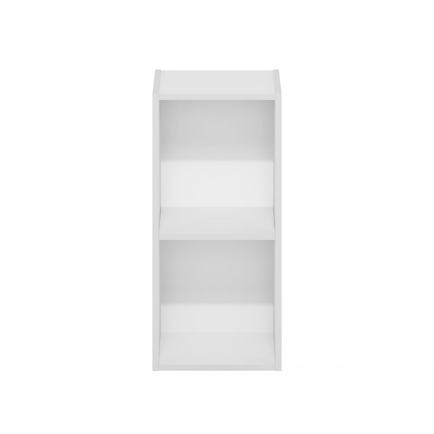 Furinno Fulda Book Shelf, 2-Tier Narrow Bookshelf, Bookcase with 10-in Width Storage Shelf, 9.3 x 9.8 x 21.2, for Living Room, Bedroom, Home Office, White