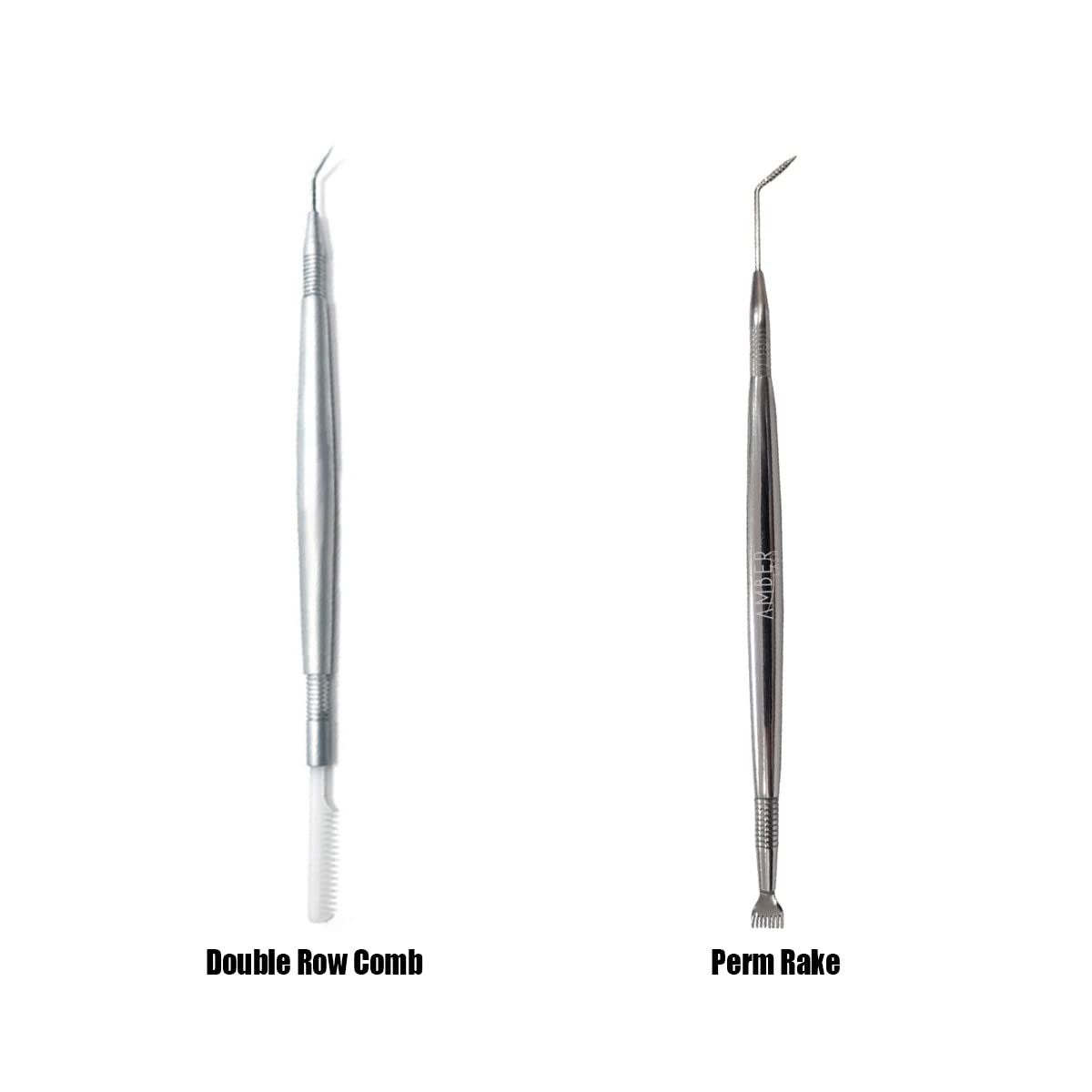 Amber Lash Eyelash Lift Perm Tool Eyelash Separator Stainless Steel Lash Lift Tool with Separation Comb Stick for Eyelash Extensions Supplies (Double Row Brush)