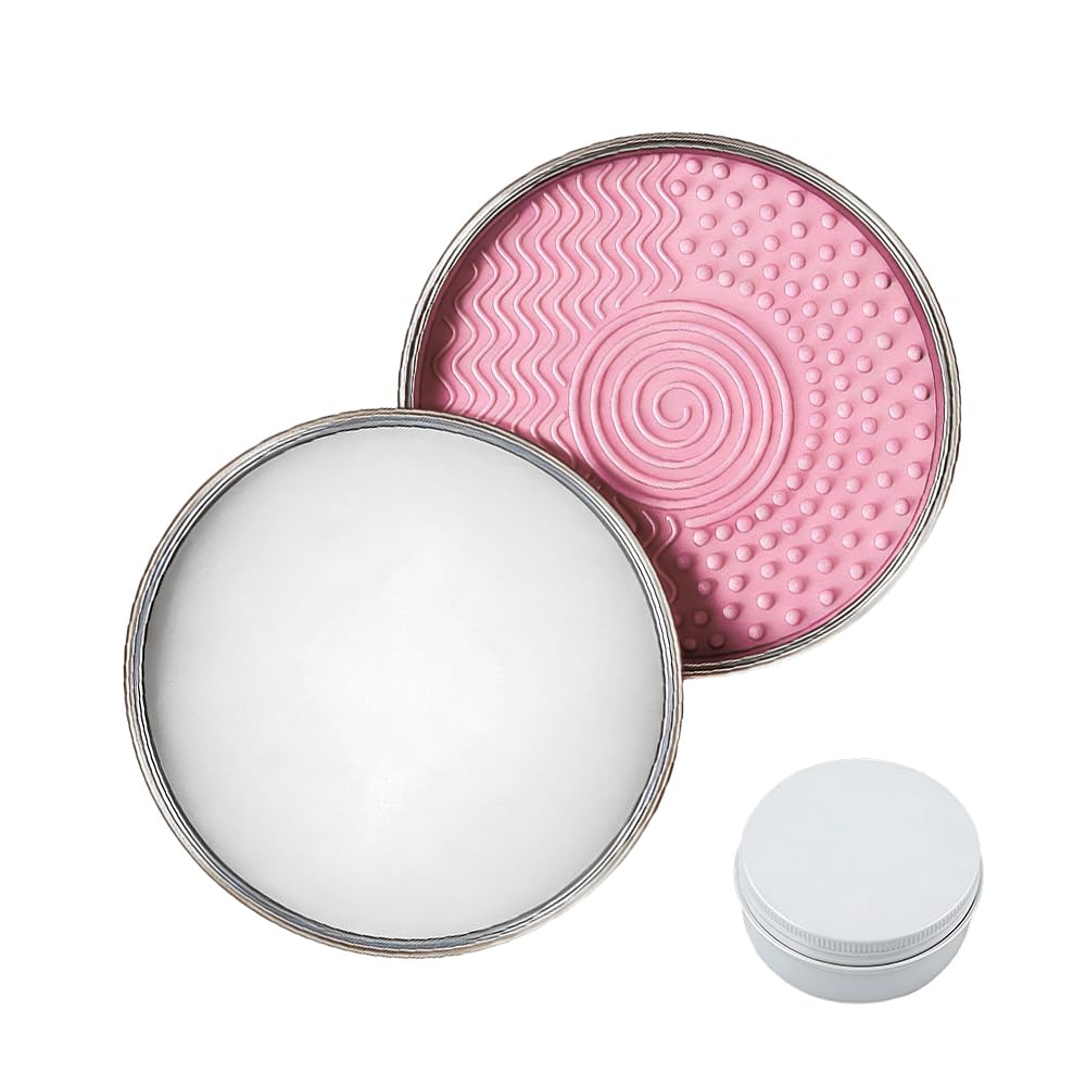Shellfairy Makeup Brush Cleaner Soap With Silicone Cleaning Pad, Cleans Waterproof Makeup For Synthetic & Natural Brushes & Sponges, Deep Cleaning, 100g/3.53oz (White)