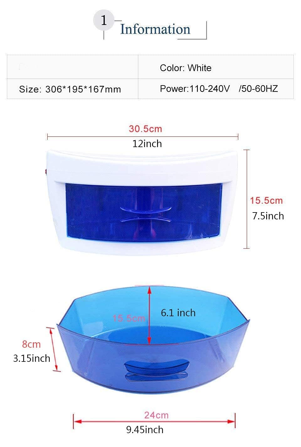Nail Tool Sterilizer Disinfection Cabinet Ozone Disinfect for Nail Tools Nail Art Equipment Tool Manicure Portable Nail Disinfection Box Hairdressing Tool,Multipurpose for Health & Household