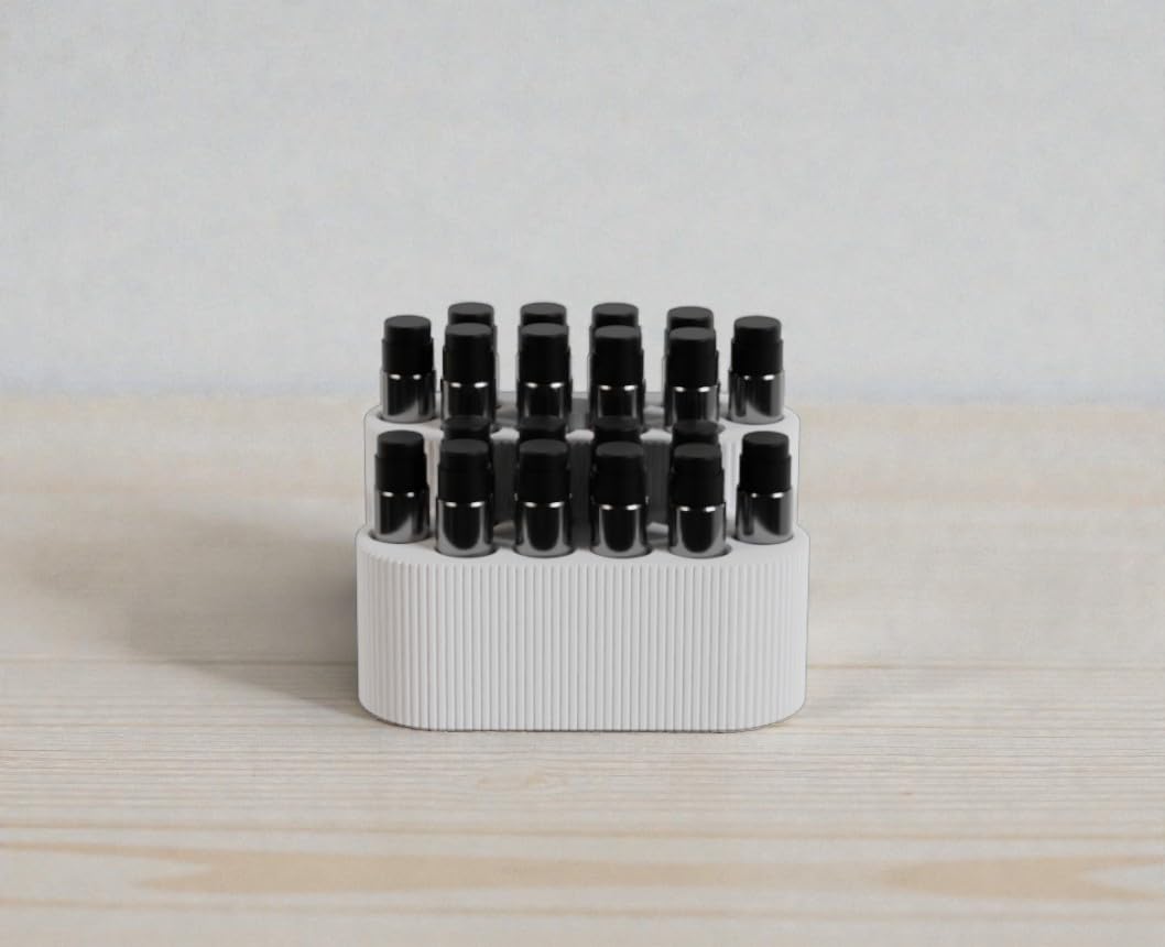 Gallery of Drip Perfume Sample Organizer for Vanity β 2 Tier Fragrance Storage for Mini Perfume Vials, Makeup & Skincare Organizer for Bathroom Counter or Desk, Gift for Her (White)