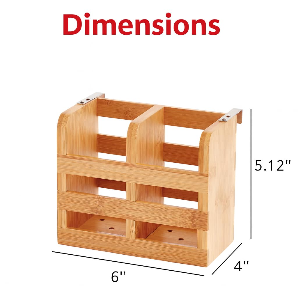HIC Kitchen Dish Rack Caddy for Folding Dish Drying Rack (#97086), Natural Bamboo