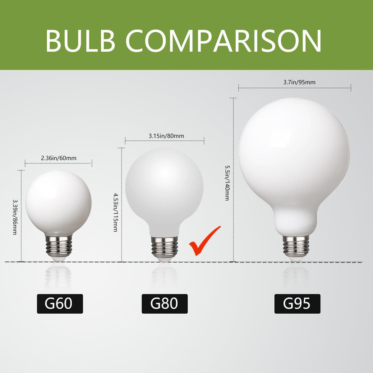 MEILUX G25 LED Globe Light Bulbs, Dimmable 5W (40 Watt Equivalent) LED Round Bathroom Bulbs, Warm White 2700K, 500LM, E26 Base, CRI90+ Milky Glass Bulbs for Vanity Makeup Mirror Bedroom, 6 Pack