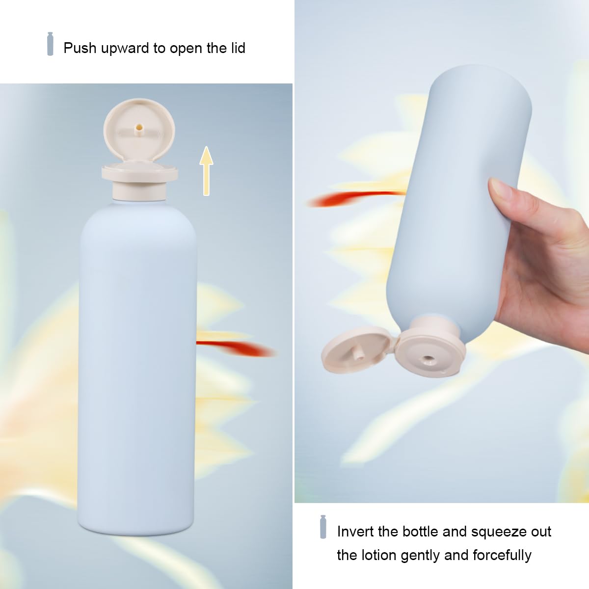ASEVAT 13.5oz 4pack Refillable Travel Shampoo and Conditioner Bottles, Travel Size containers, Travel Bottle for toiletries, Squeeze Bottles with Flip Cap, Empty Plastic Leak Proof Travel Bottles