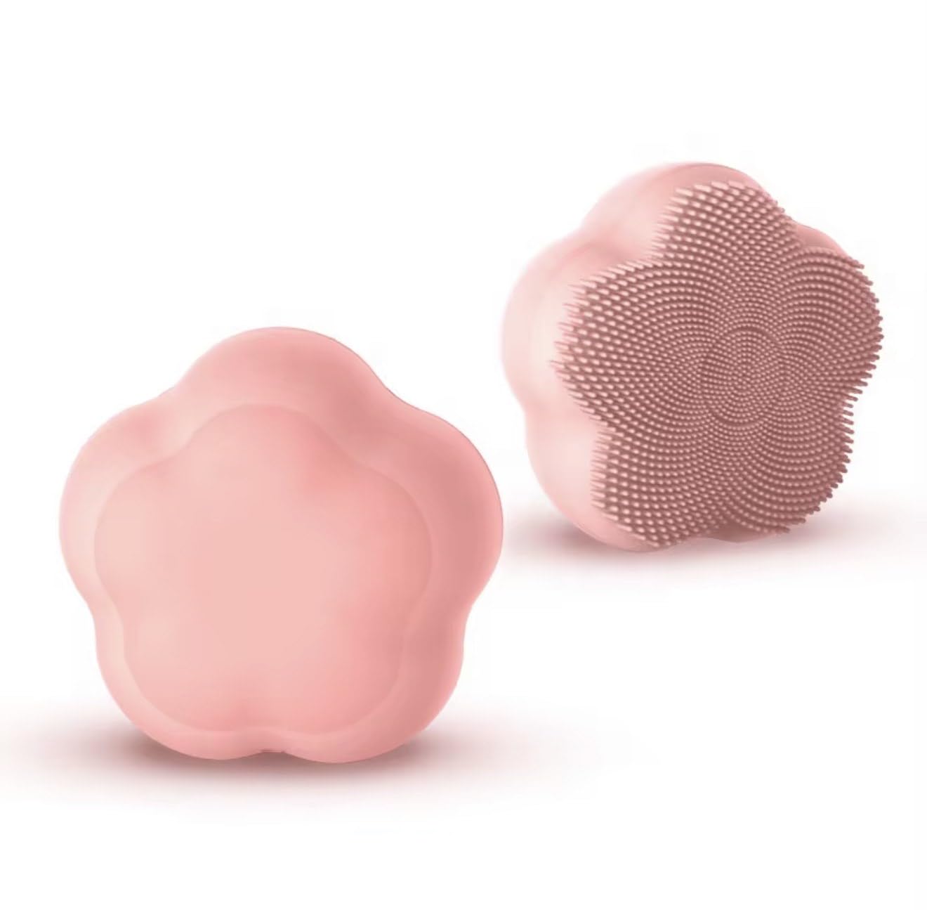 BEAUTIVANA Smart Facial Cleansing Device with Silicone Brush, 4 Modes, Magnetic Bead Massage, Rechargeable Waterproof Electric Face Cleanser, Pink