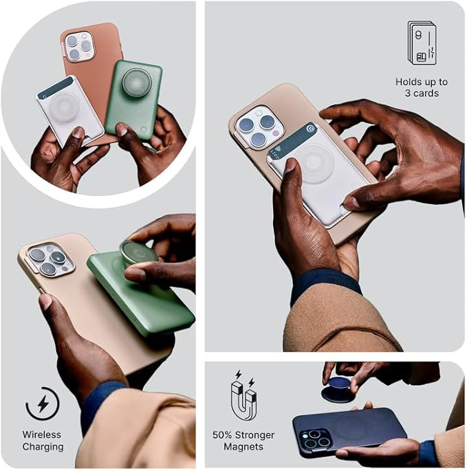 PopSockets PowerPack for MagSafe, Portable Phone Charger, Magnetic Wireless Portable Charger, 5000mAh - Eucalyptus