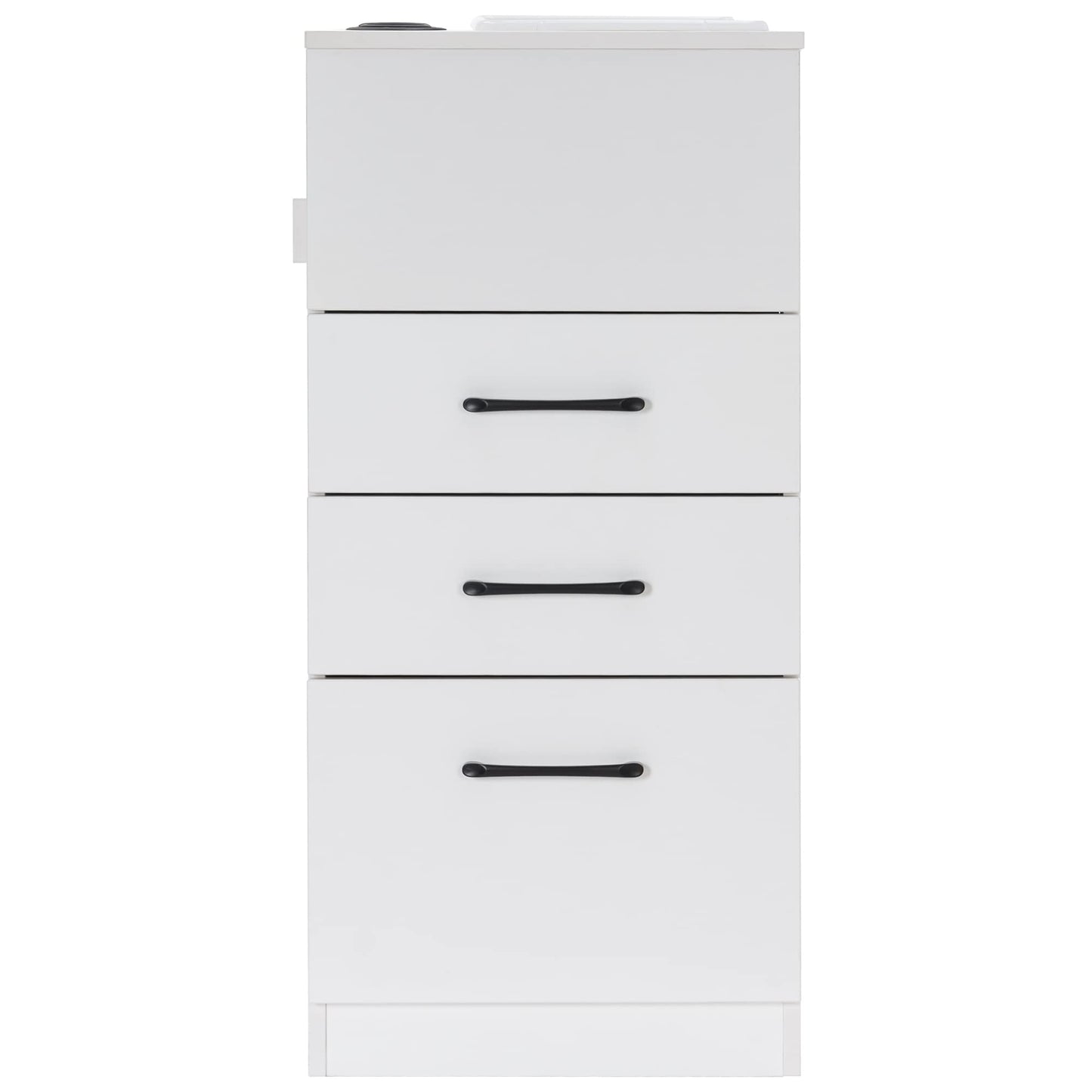 BarberPub Salon Storage Cabinet Beauty Locker Hair Dryer Holder Stylist Spa Equipment with Drawer 2035 (White)