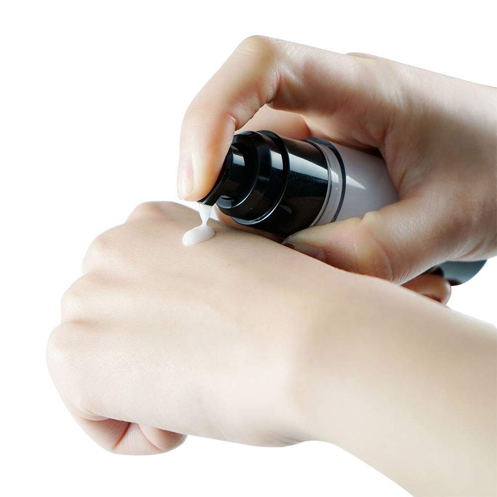 Tvoip 4Pcs/Lot 10ml/15ml/20ml/30ml, Airless Vacuum Pump Home Travel Lotion Bottles Refillable Cosmetics Packing dispenser (Black)