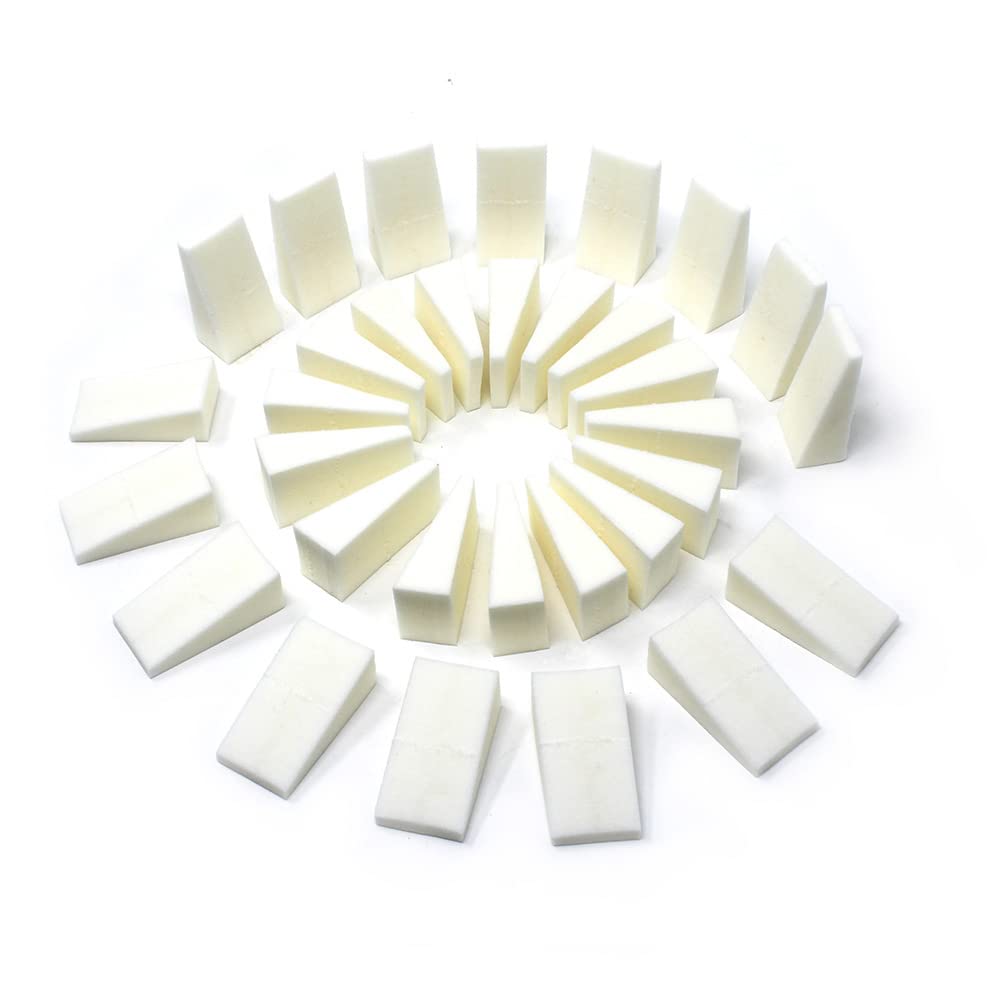 Amazon Basics Cosmetic Rectangular Foam Wedges for Makeup Application and Blending, 192 Count (6 Packs of 32), White (Previously Solimo)