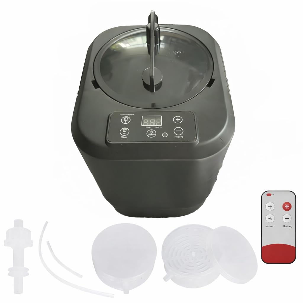 HOSOUTION 5L Sauna Steamer with Larger Volume and More Steam Output, Fcc Certified 5L & 2000W Steam Generator, Sauna Steamer Machine with Remote Control, Portable Sauna Steamer, Black