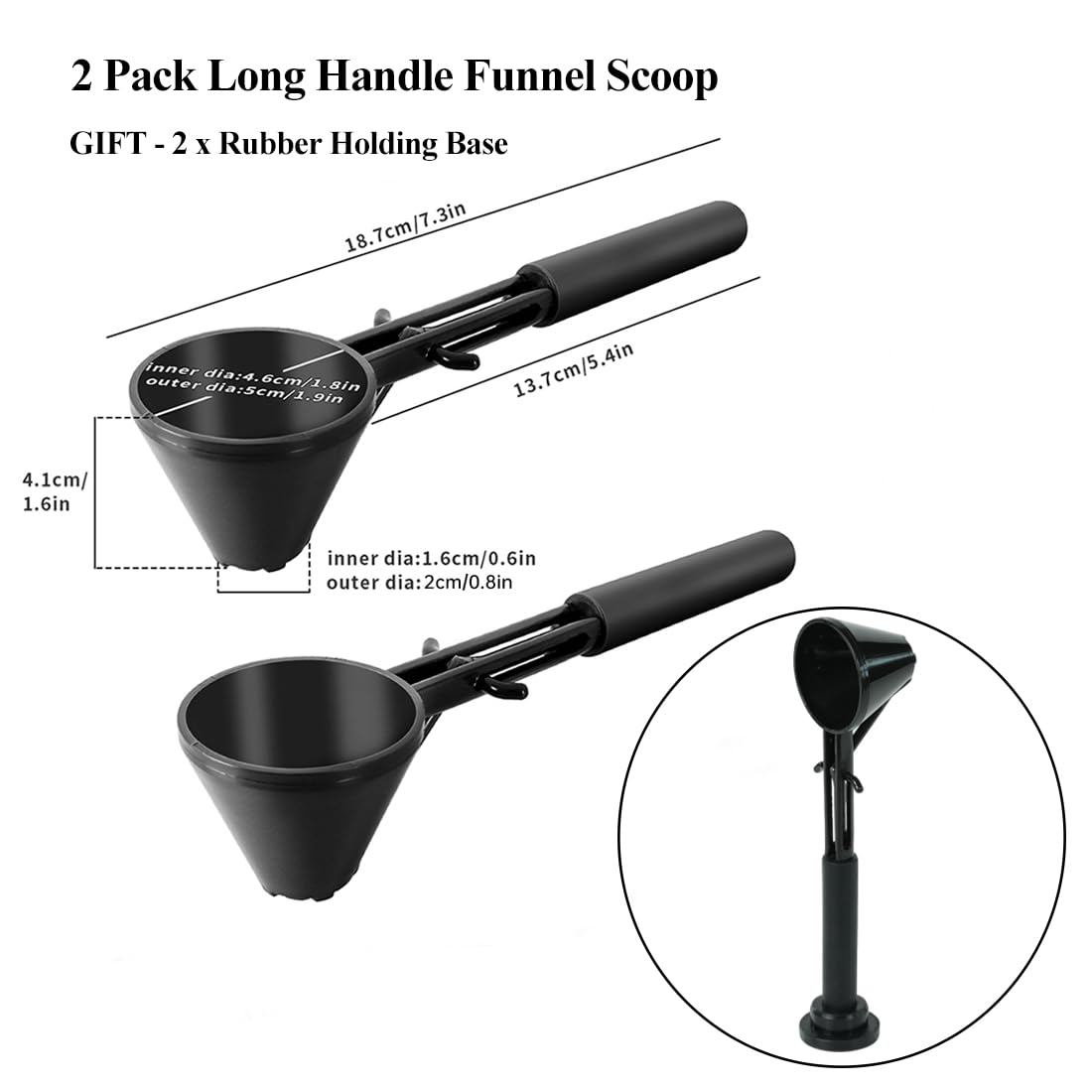 Measuring Scoop with Funnel for Filling Water Bottles with Protein Powder Milk Powder Filling Resuable K Cup Coffee Capsule with Coffee Grounds