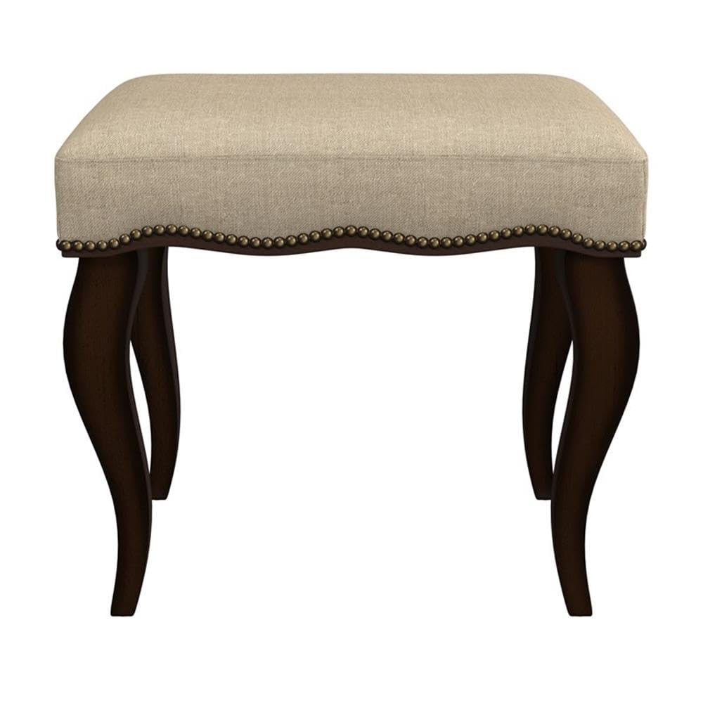 Hillsdale Hamilton Wood and Upholstered Backless Vanity Stool for Makeup Room and Bathroom, Burnished Oak