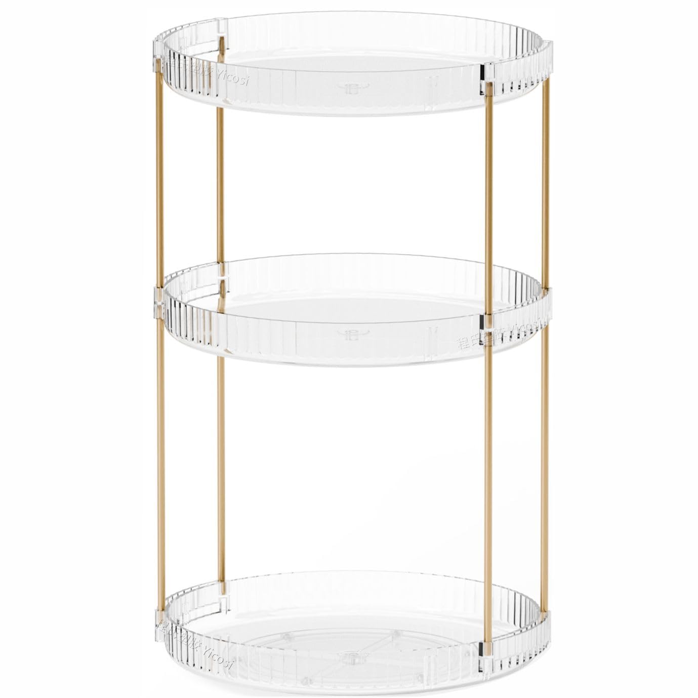 Yieach Acrylic 360 Rotating Makeup Organizer and Perfume Organizer,3 Tier Make Up Holder and Acrylic Skincare Organizers for Countertop,Vanity,Bathroom,Clear Spinning Beauty Organizer for Face Product