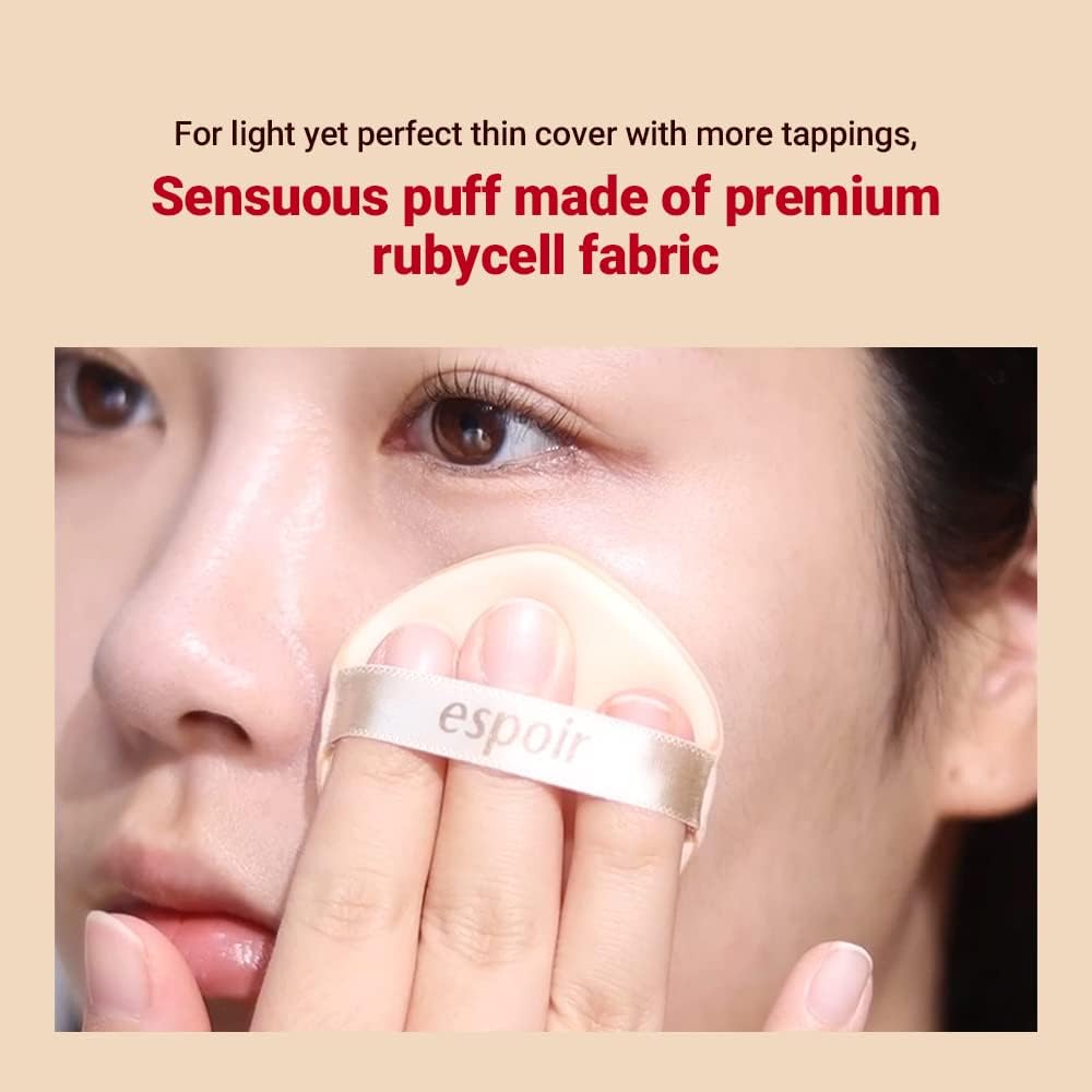 Espoir Be Glow Air Puff 7pc | Soft & Smooth Sponge Applicator for Flawless and Easy Makeup, Suitable for Cushion and Liquid Foundation, Cream, Powder, Concealer, Round Shape, Korean Base Tools