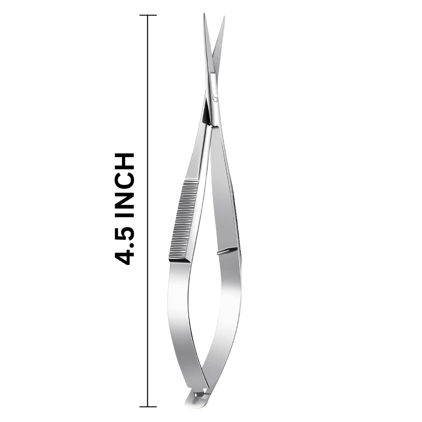 Macs Professional Eyebrow Micro Scissors 4.5” – Straight Castroviejo Stitch Cutting Scissors, Extra Sharp Spring-Action for Embroidery, ENT, Eye, Skin, Dental & Precision Grooming – 61050