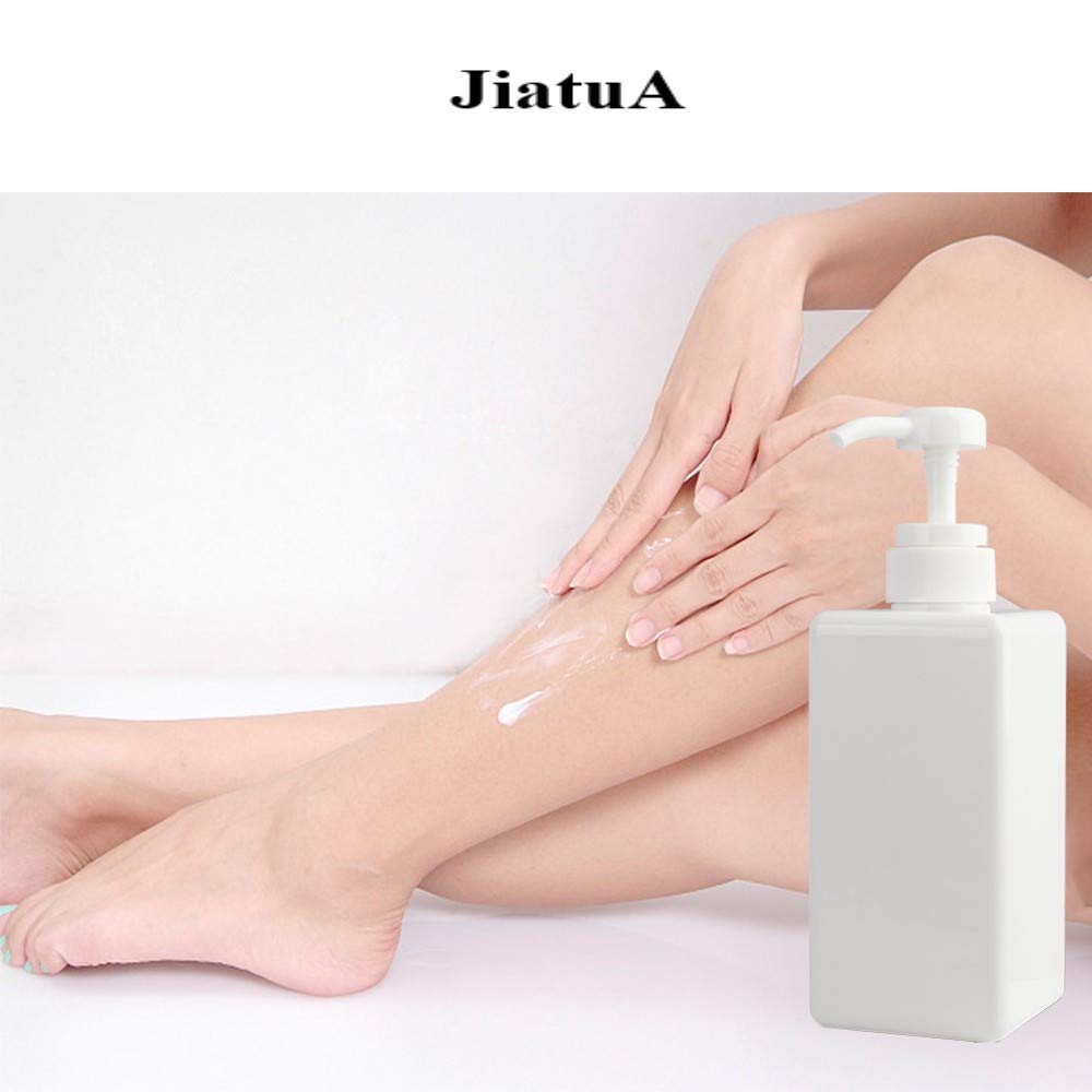 Pump Bottle, Refillable Plastic Empty Lotion Soap Dispenser Liquid Container for Bathroom Shampoo and Body Wash, 22oz/650ml White 2 Pack