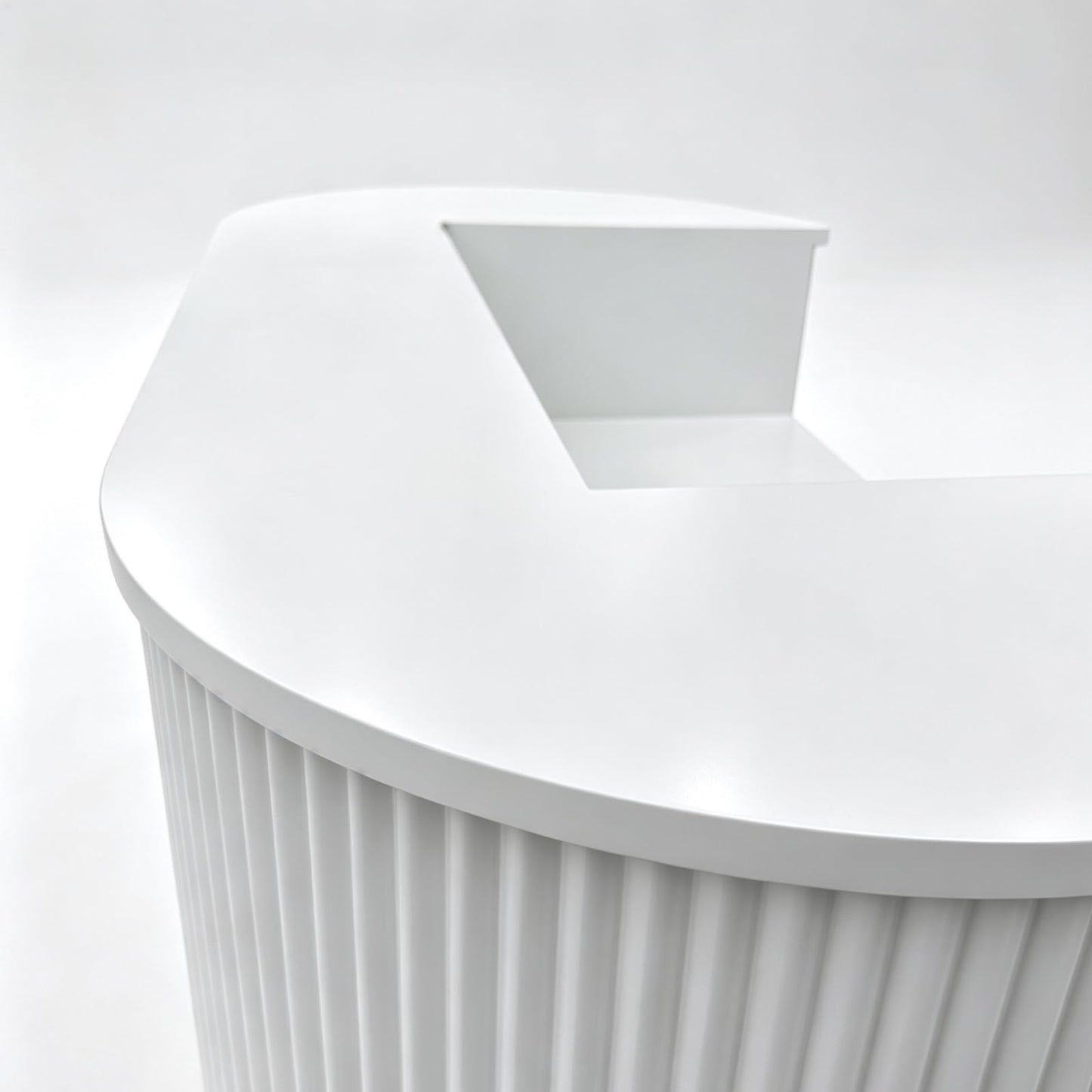 Modern Reception Desk with Counter,White Upgraded Front Counter Table for Beauty, Spa, Nail, Hair Salon, Lobby,1200 * 600 * 1000mm(47 * 24 * 39'')