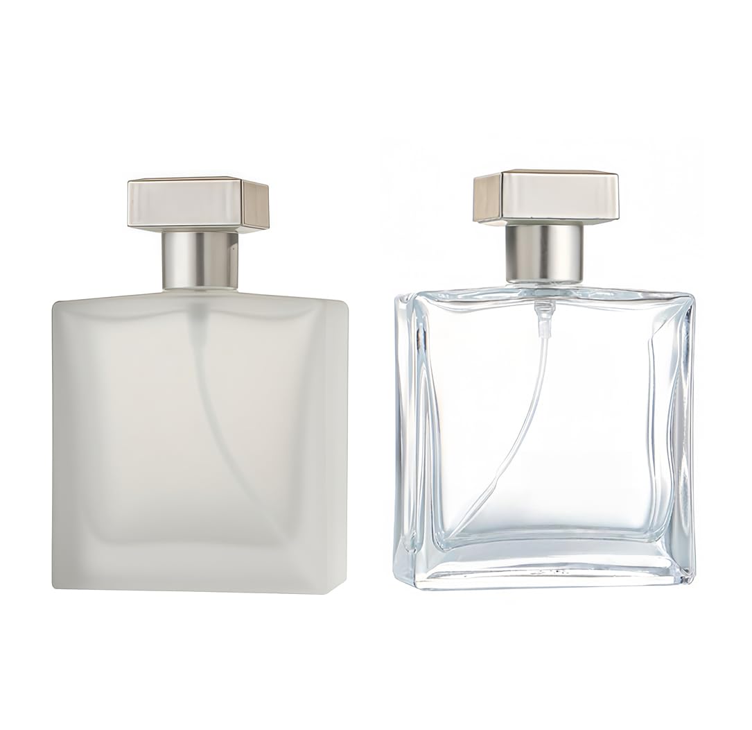 Gyaxiang 2 Pack Gray Glass Atomizer Perfume Spray Bottle,50ml Refillable Empty Perfume Spray Bottles for Travel,Fine Mist Sprayer Containers for Essential Oil Cosmetic