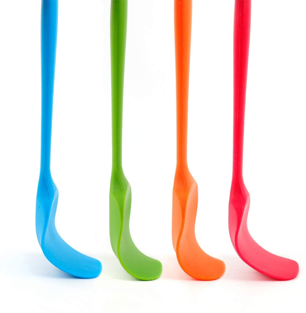 Delidge Food Grade Silicone Spatula Set Heat Resistant Small Rubber Spatulas,4 piece Silicone Spoonula Spatula Non-stick Baking Curved Spatulas Multicolor Dinnerware (21.7cm/8.56inch)