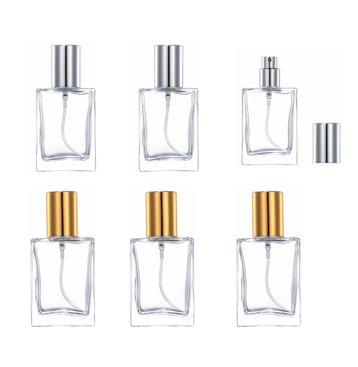 6 Pcs 30ml Frosted Glass Perfume Atomizer,Empty Refillable Perfume Spray Bottle for Men and Women,Portable Fragrance Fine Mist Spray Bottle Dispenser for Travel