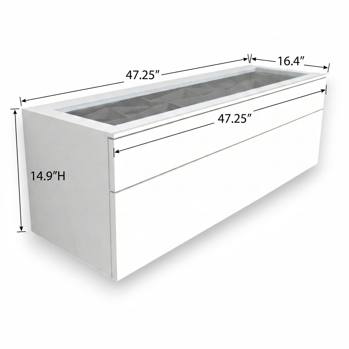 FD FRAME DISPLAYS.COM Optical Display Cabinet – Freestanding or Wall Mount – Glass Top, Storage Drawer – Wood & Glass – Optical Retail Store (Large)