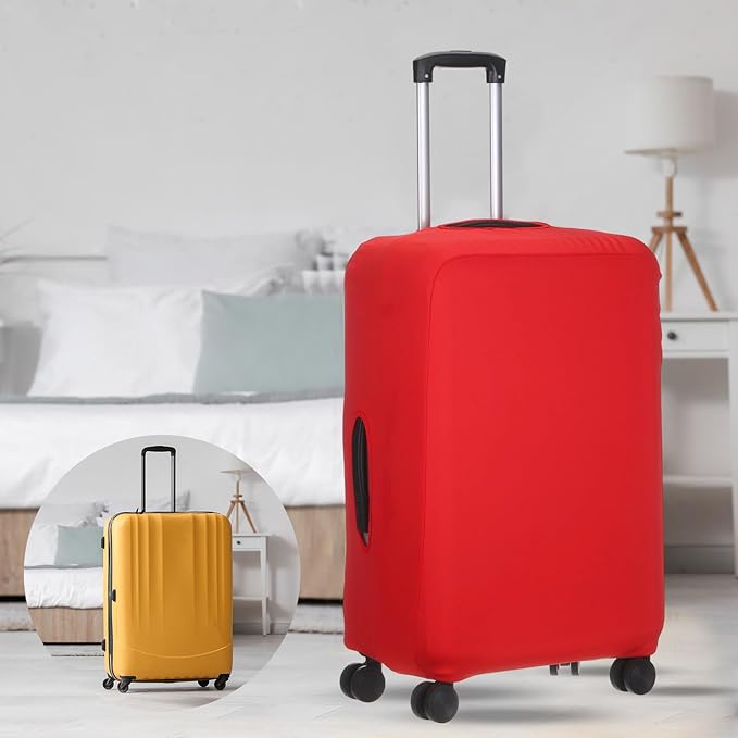 uxcell Travel Luggage Cover, Washable Suitcase Covers for Luggage Anti-scratch Suitcase Protector Elastic Baggage Protective, Fits 22-25 Inch Suit Case, Red