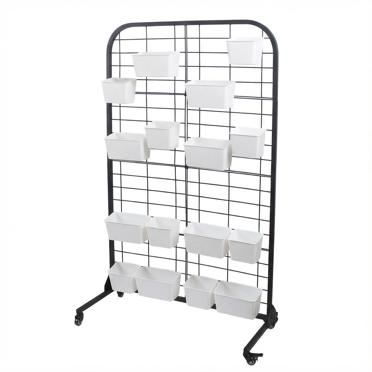 MBQQ Grid Wall Panel, Heavy Duty Floorstanding Display with Detachable Design, Movable Commercial Retail Fixture