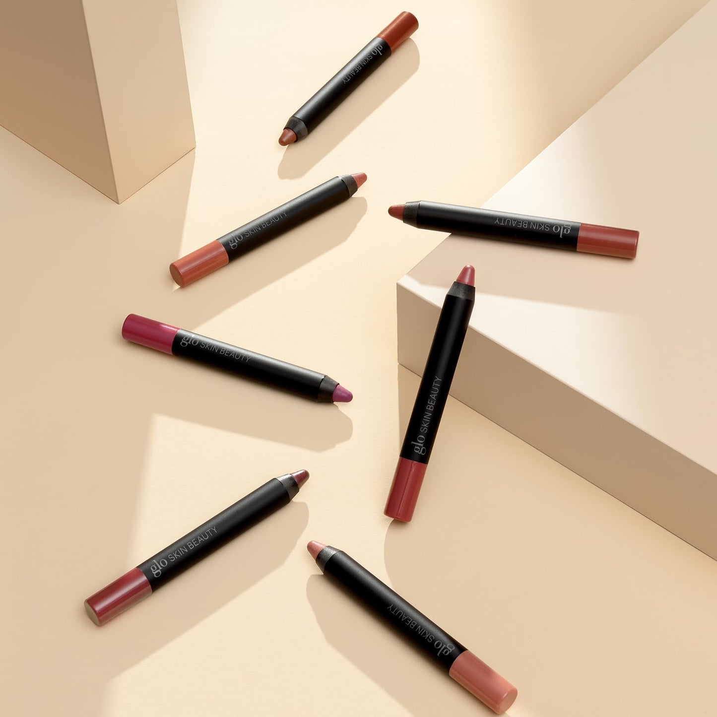Glo Skin Beauty Cream Glaze Lip Crayon | New Neutral Shades, Deep Neutral Rose (Bonjour)