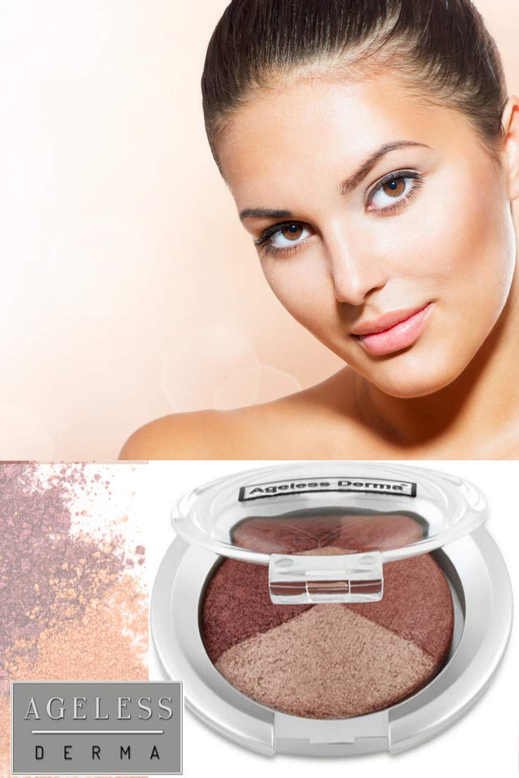Ageless Derma Mineral Makeup Baked Eyeshadow trio-Vegan Eye shadow (Smokey)