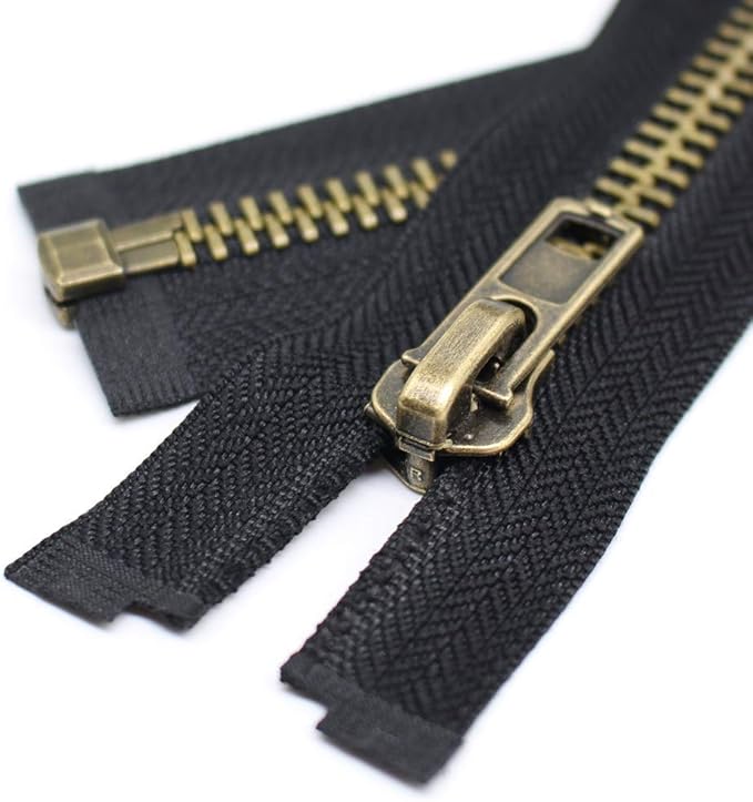 YaHoGa #8 27 Inch Antique Brass Separating Jacket Zipper Metal Zipper Heavy Duty Metal Zippers for Jackets Sewing Coats Crafts (27" Anti-Brass)
