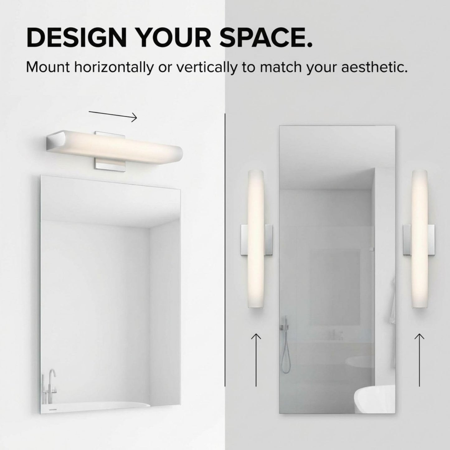 Mendizabal LED wall Lights for Bathroom, Vanity, Bedroom, Living Room, Kitchen โ White Indoor wall Light fixtures Over Mirror, Stylish Bath Lights, Indoor wall Lighting, Energy-efficient LED Light