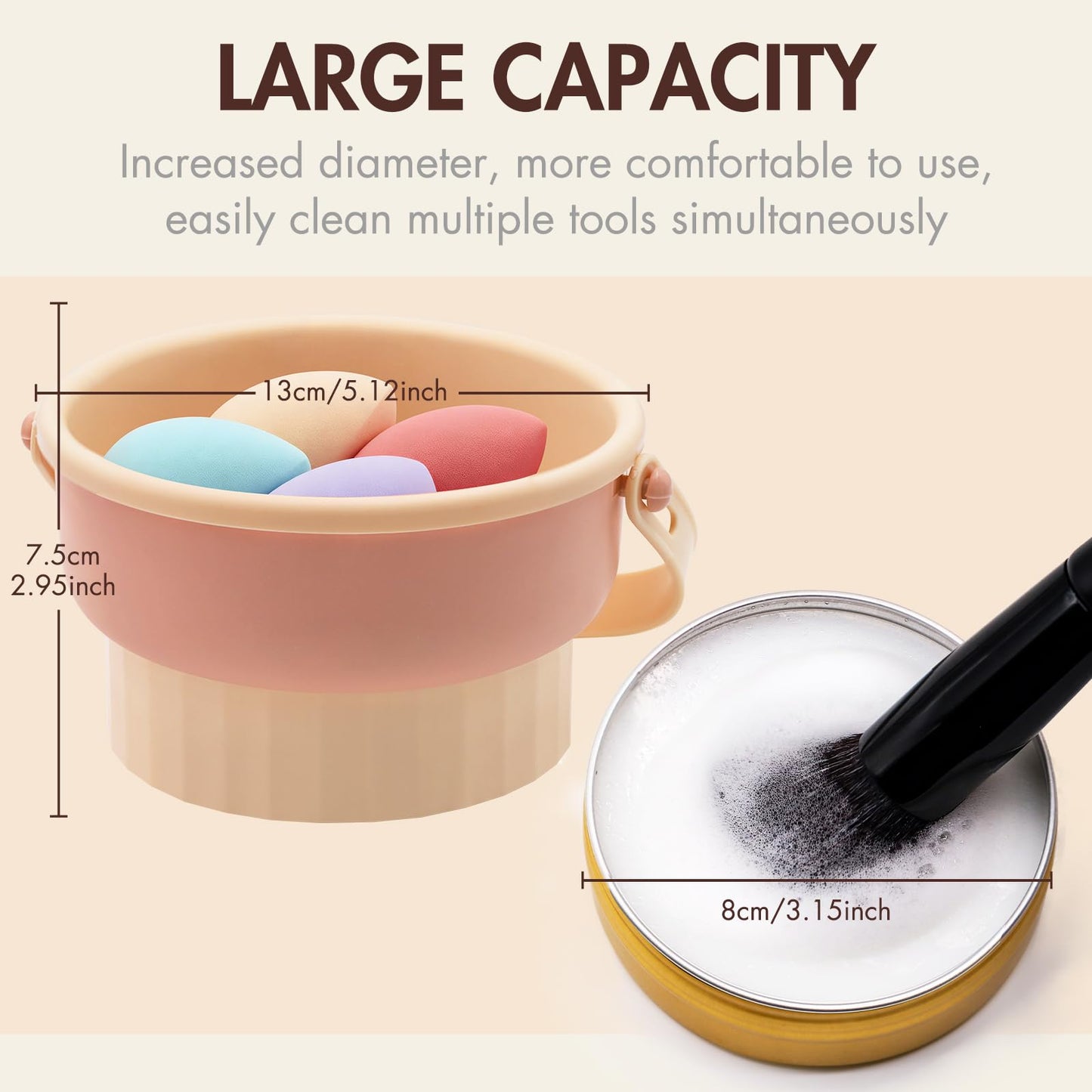 Embagol Makeup Brush Cleaner Mat + Solid Brush & Sponge Soap, Brush Cleaner Bowl & Makeup Brush Cleanser, 3 in 1 Makeup Organizer, Vegan, Deep Cleaning, No Residue(2-piece set, 100g/3.53oz + Khkai)