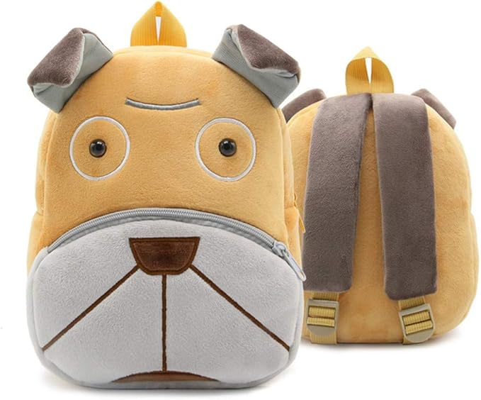 Children Toddler Preschool Backpack Plush Animal Cartoon Backpack Baby Kids School Satchel Travel Lunch Bags(Sanddog)