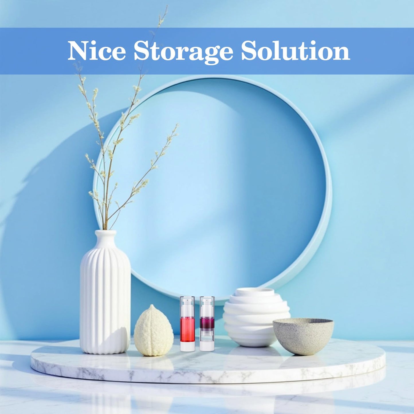 30 Pcs Clear Airless Pump Bottles Refillable Cosmetic Travel Size Dispenser Vacuum Plastic Travel Bottles Empty Lotion Pump Dispenser Liquid Toiletry Container