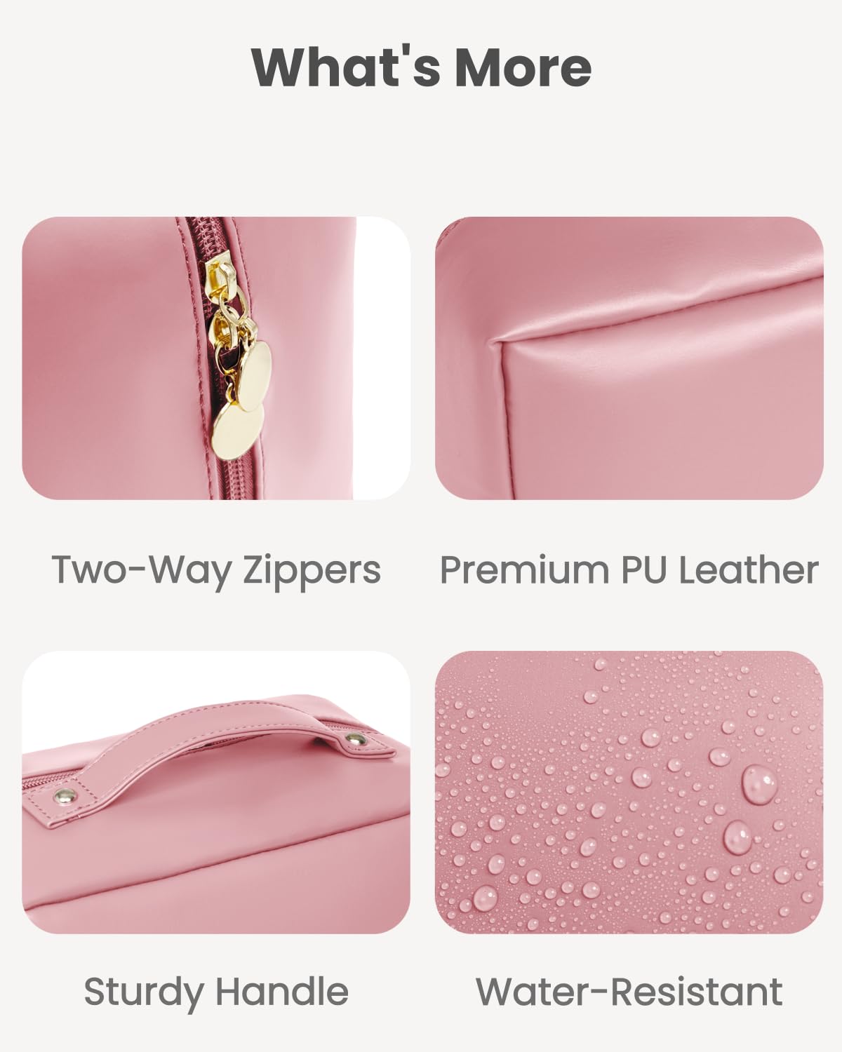 Travel Makeup Bag, Large Capacity Cosmetic Organizer Bag for Women, 180° Flat Open Makeup Case with Compartments, Waterproof PU Leather Toiletry Bag for Skincare, Brushes & Beauty Travel Essentials