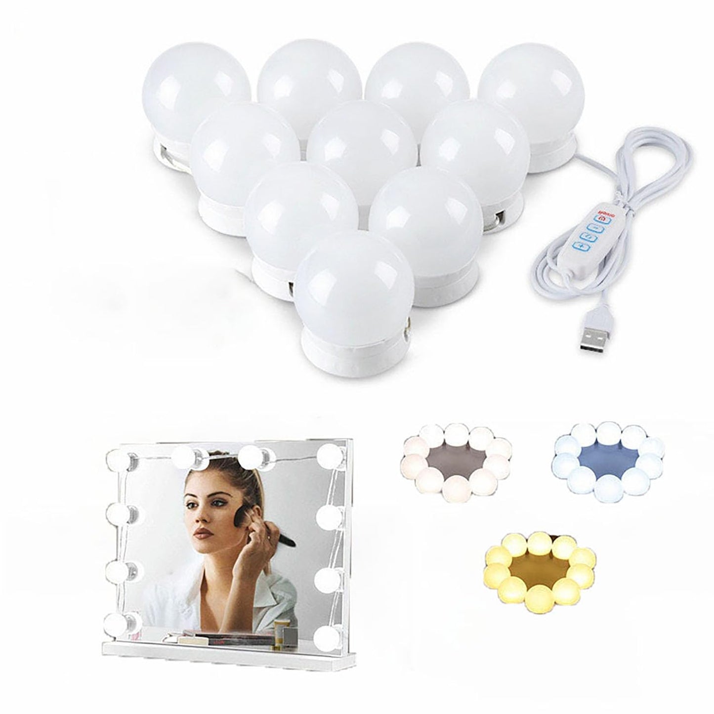 zqglow LED Vanity Lights for Mirror (10 Bulbs)