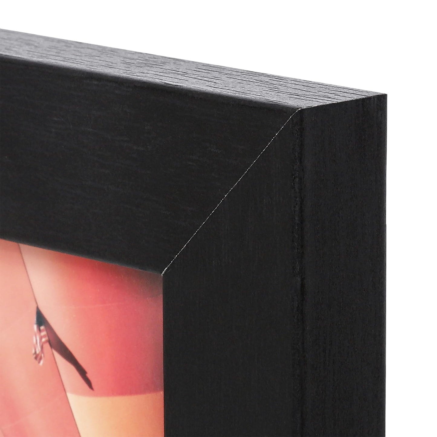 The Display Guys - Black Wooden Minimalist Picture Frames Set - Tempered Glass - 16x20 matted to 11x14 - Wall Hanging - 4-Pack