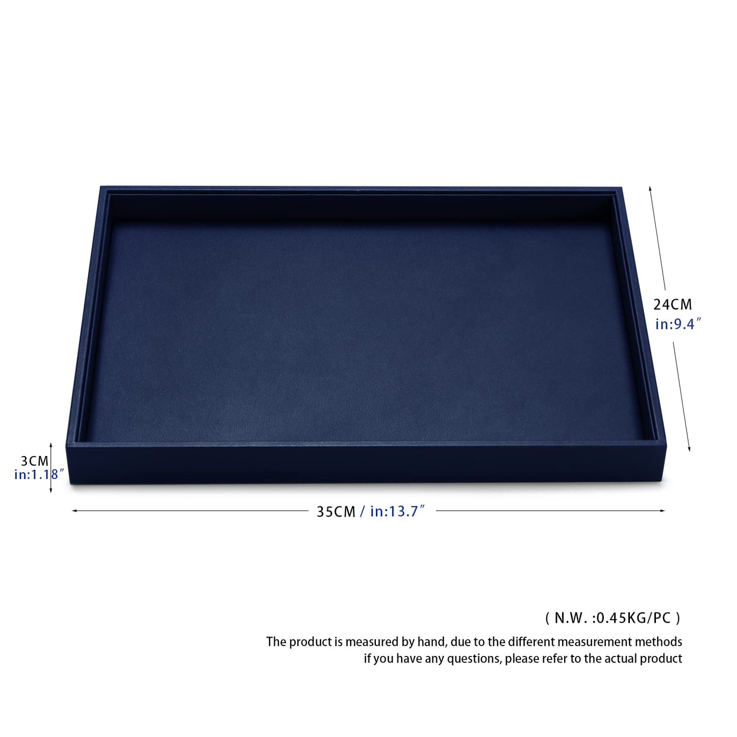 Oirlv Elegant Blue Jewelry Display Tray Stackable Jewelry Trays Jewelry Drawer Organizer Rings Earrings Necklace Storage