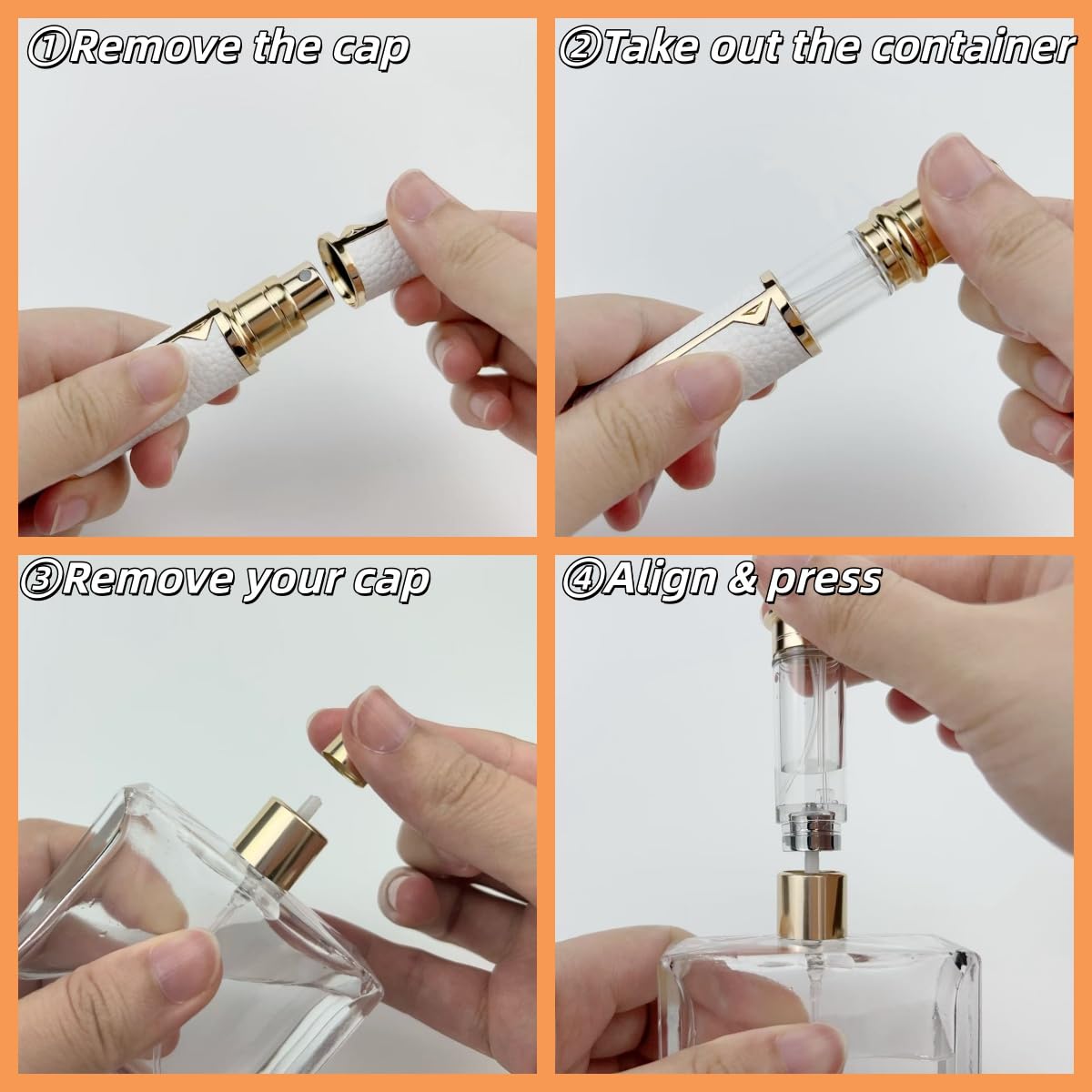 poteital 5ml Leak Proof Perfume Atomizer, White Travel Size Perfume Refill Bottle, TSA Approved Perfume Travel Refillable, Cologne Travel Bottle Refillable, Portable Small Fragrance Spray Bottle