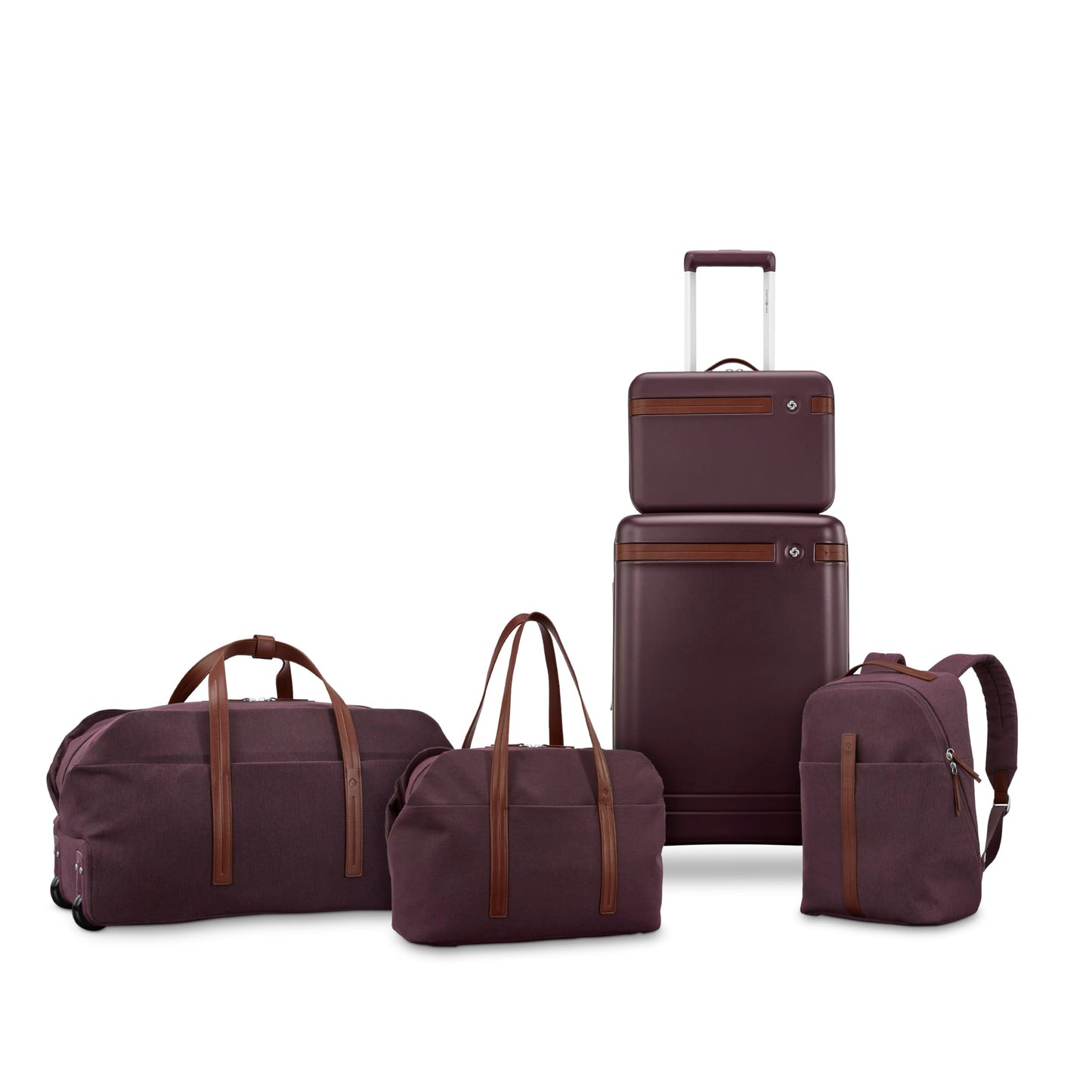 Samsonite Virtuosa Hardside Train Case, Crossbody Travel Makeup Case with Removable Strap, Merlot