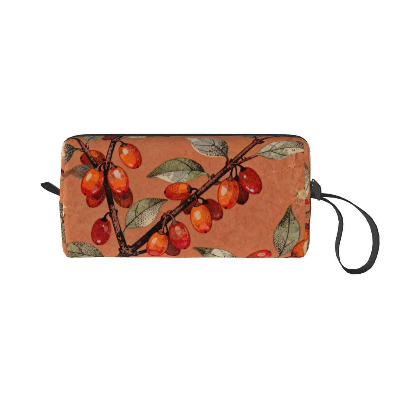 OLUSENMO Dogwood Berries Makeup Bag Organizer Compact & Durable Berry Travel Cosmetic Bag Oxford Fabric Impact-Resistant Multi-Purpose Storage Perfect for Travel, Gym, Daily Use