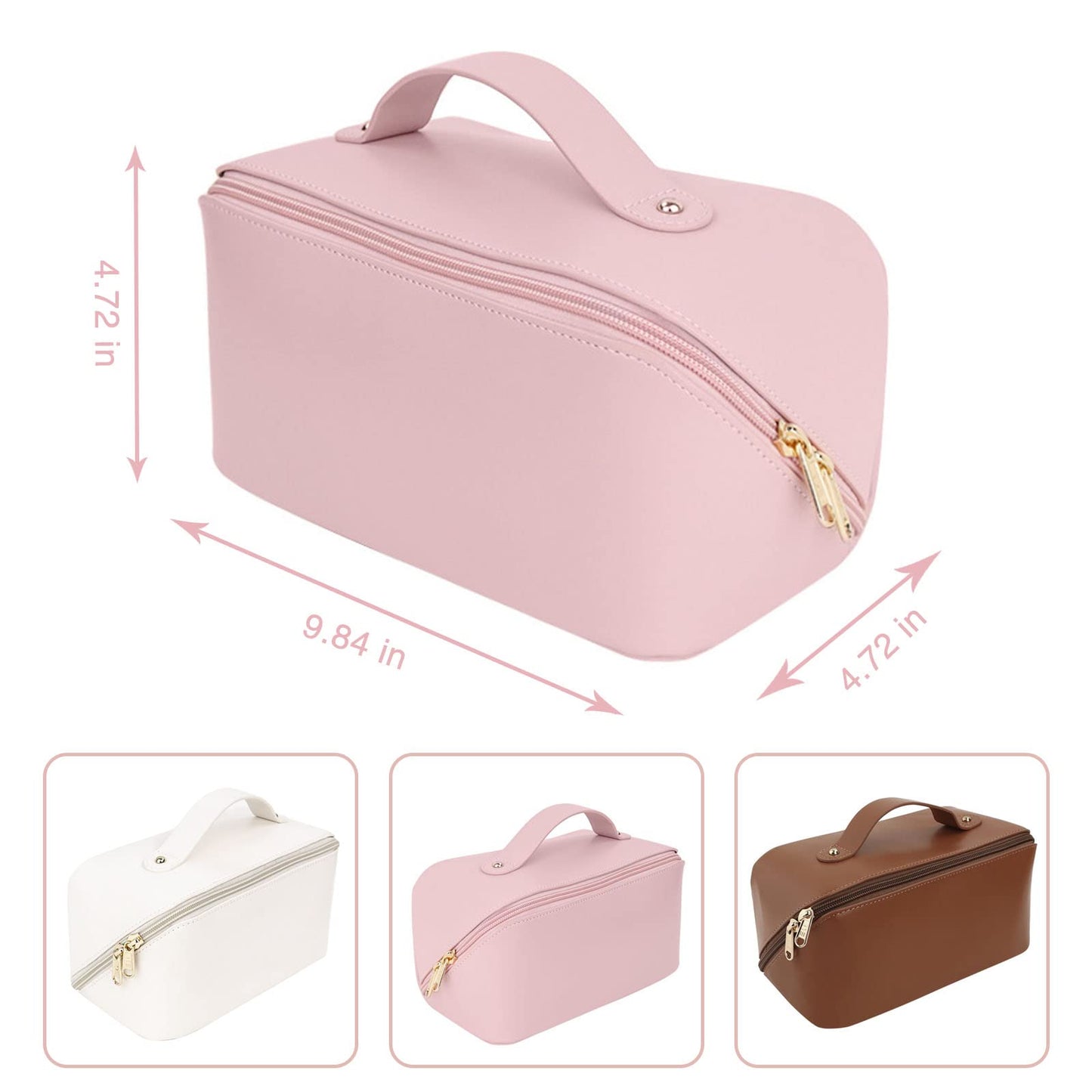 Ovenot Large Capacity Travel Cosmetic Bag with Handle and Divider - Multifunctional Makeup Bag for Easy Access, Waterproof