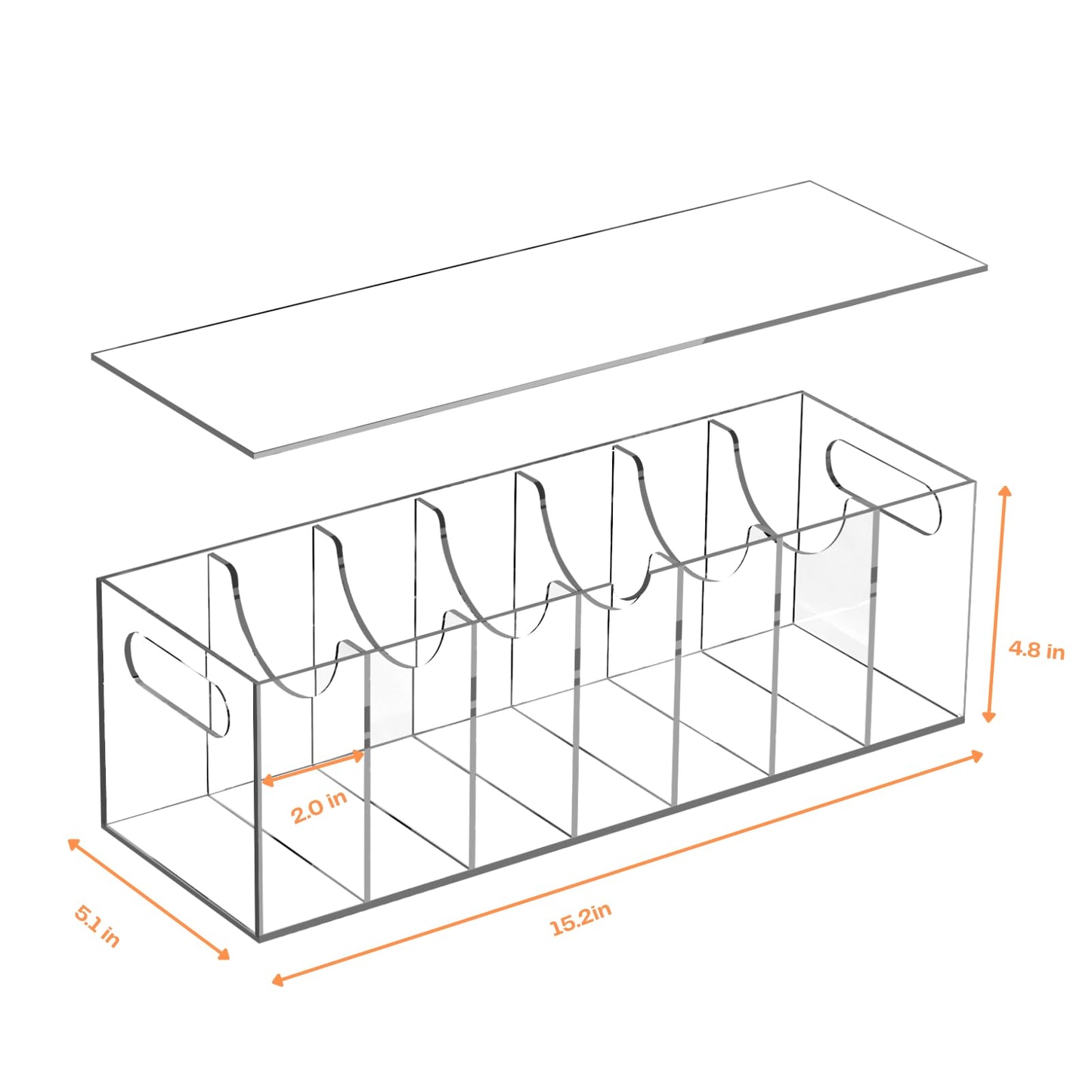 YUNEASELF Belt Organizer - Acrylic Belt Storage Holder for Closet with Dust Cover Lid - 7 Compartments Clear Display Case for Tie and Bow Tie