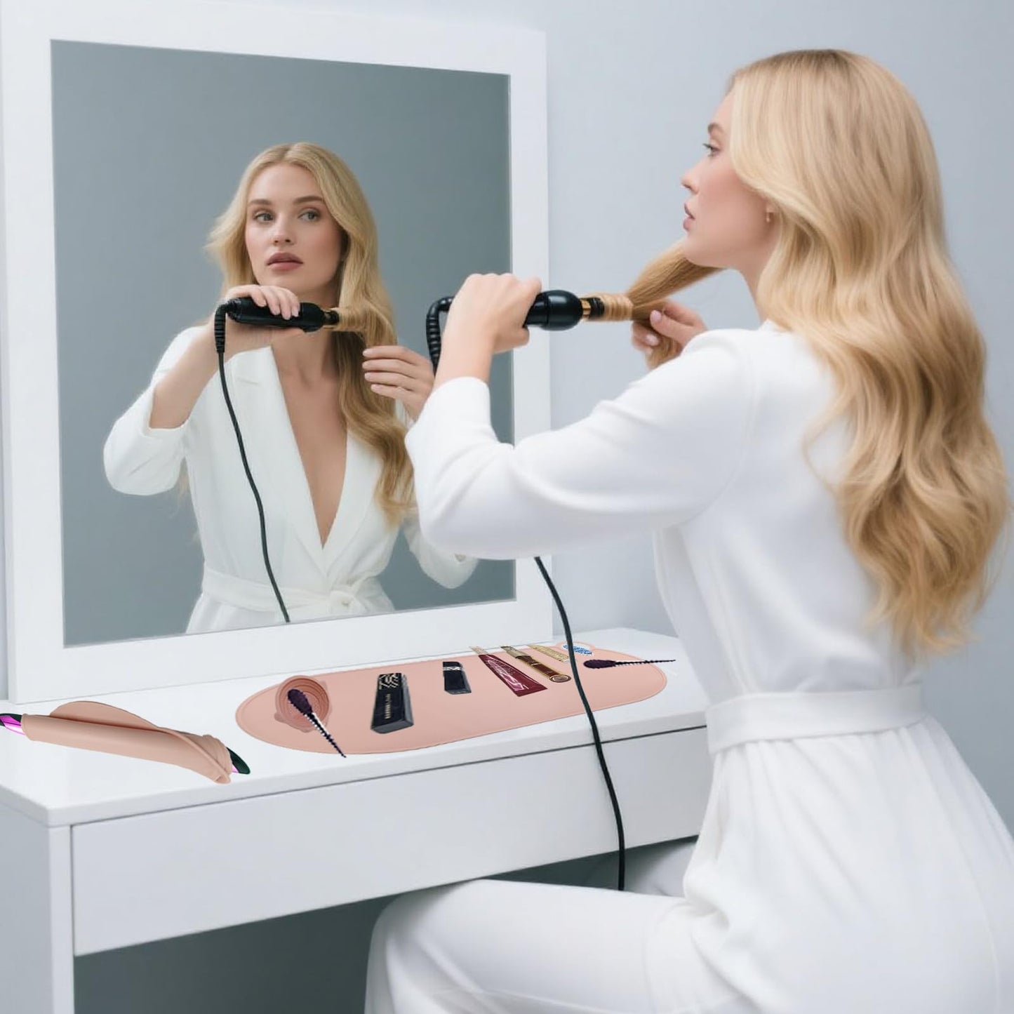 Heat Resistant Silicone Mat for Countertop & Vanity