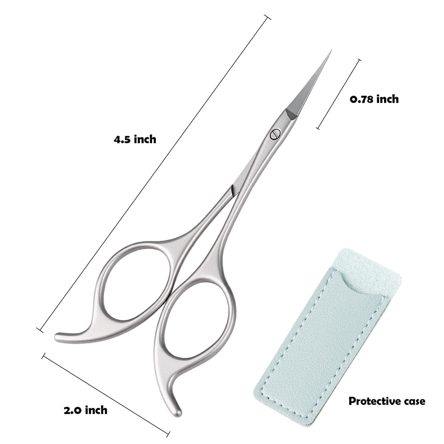 Trazzic Butterfly-Tail Nail Cuticle Scissors: More Stable Anti-slip Multi-Faceted Sandblasted Grooming Scissors Stainless Steel Cuticle Cutter, Eyebrow Eyelash Nose Hair Manicure Kit for Women, 1 PACK