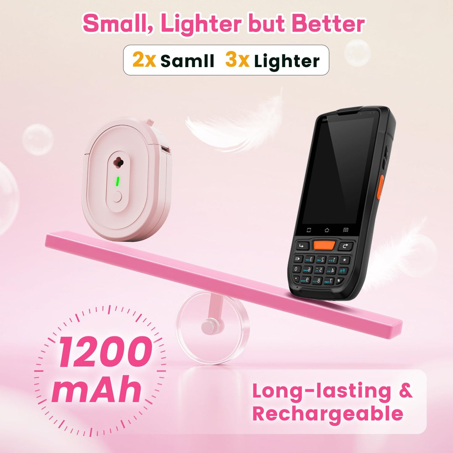 HKHKPI Label Maker Machine with Tape, Small Portable Bluetooth Label Printer, Handheld Mini Labeler for Home, Kitchen, Office, Waterproof Label Makers for Labeling, Gift, Kids School Items, Pink