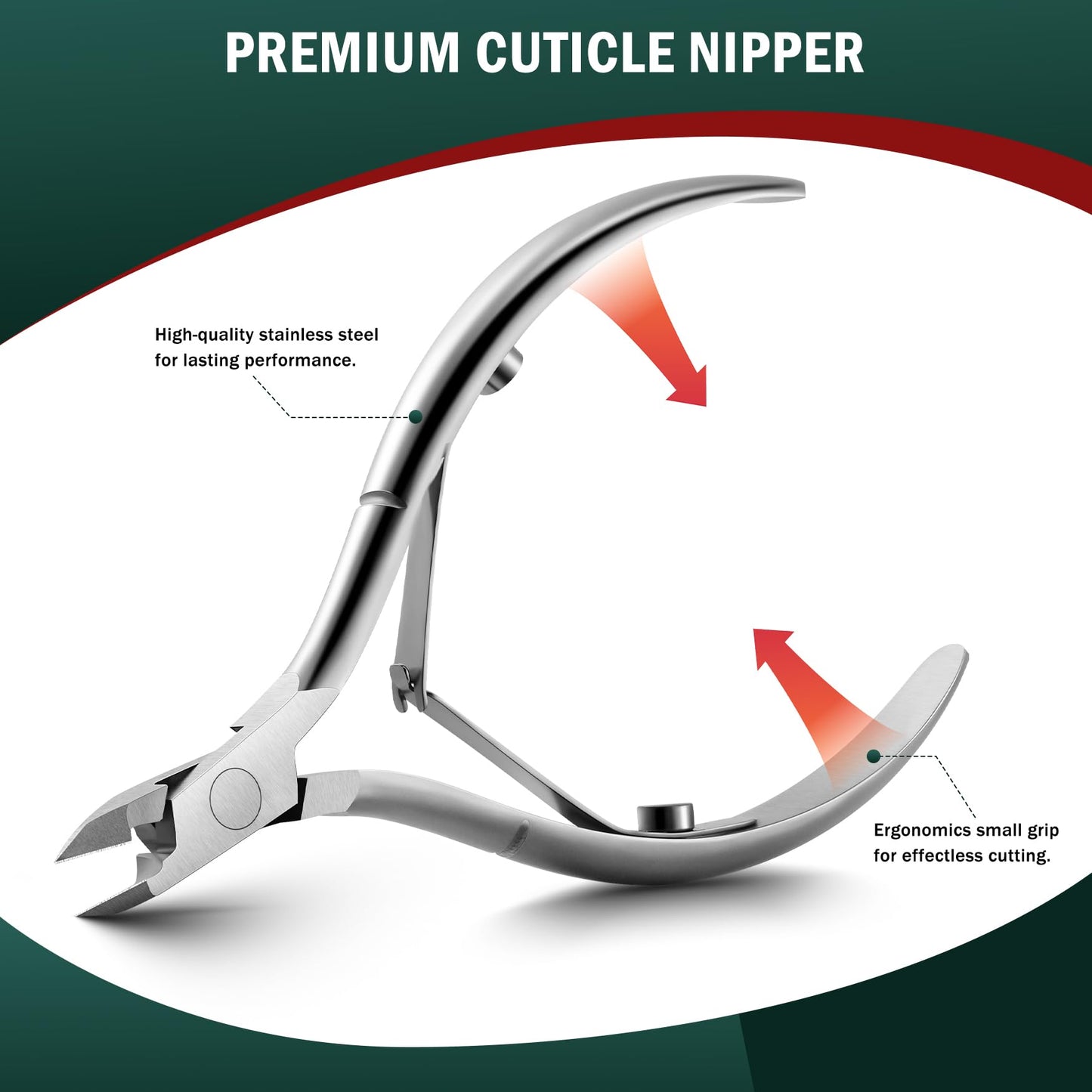 FVION Precision Cuticle Clippers – Professional Cuticle Trimmer and Dead Skin Remover, Sharp Stainless Steel Cuticle Nail Scissors Tool for Manicure and Pedicure - 5mm